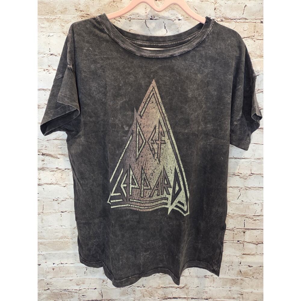 Vintage Canvas Graphic Tee Unisex Size Medium Short Sleeve Def Lepard Shirt...